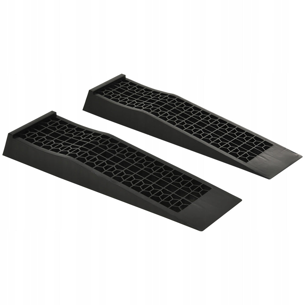 2-Piece Threshold Overrun Set, Rubber Overrun, 70x20x8 cm, Black