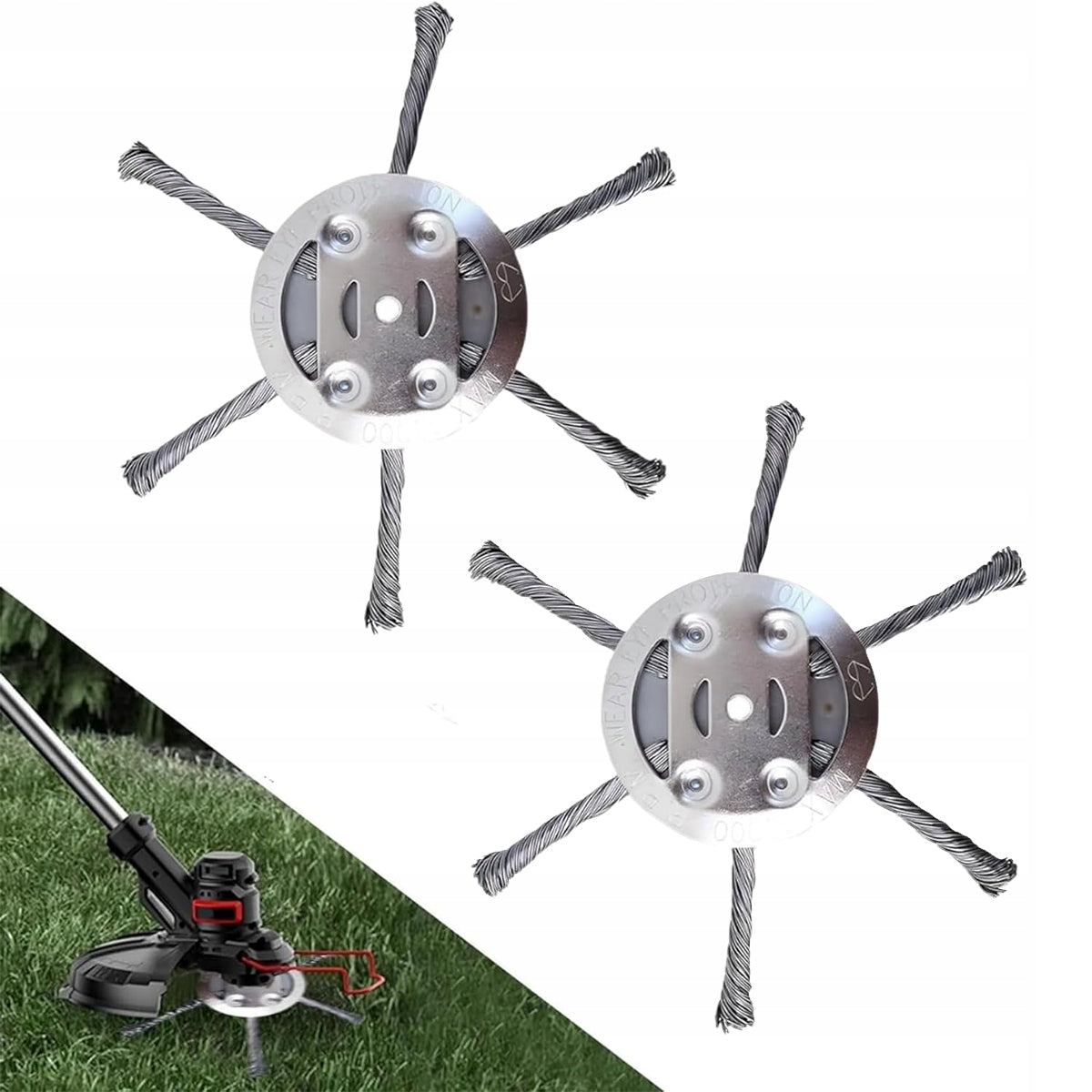 2-Piece Weed Trimmer, Steel Grass Head Brand no brand