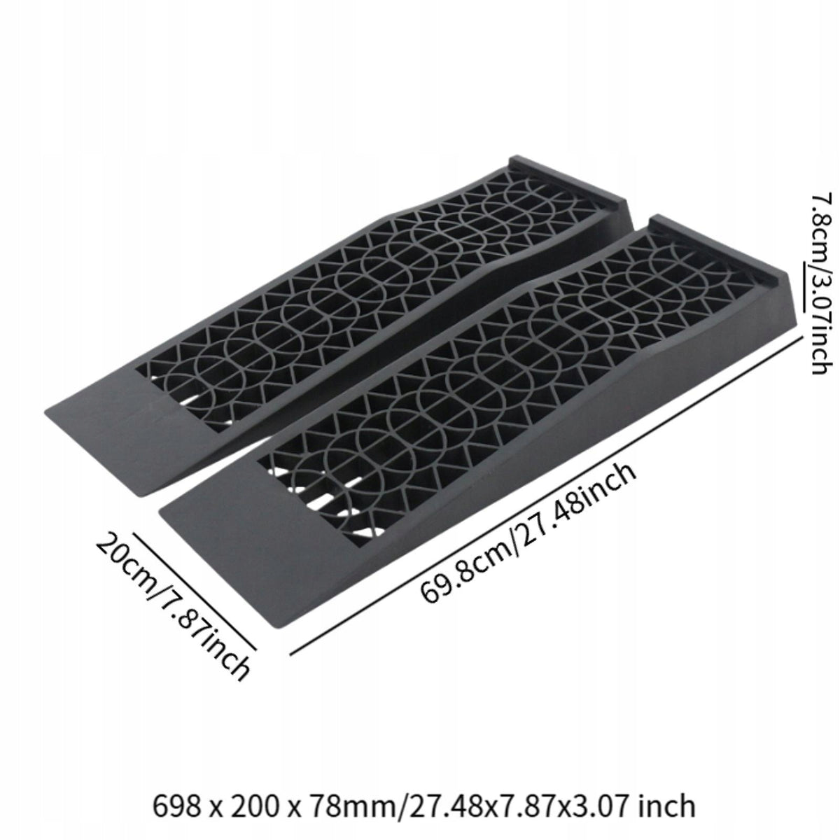 2 Pieces Car Ramps for Jack Support Anti Slip 6600 lbs. no Flower Texture Product weight with unit packaging 3.592 kg