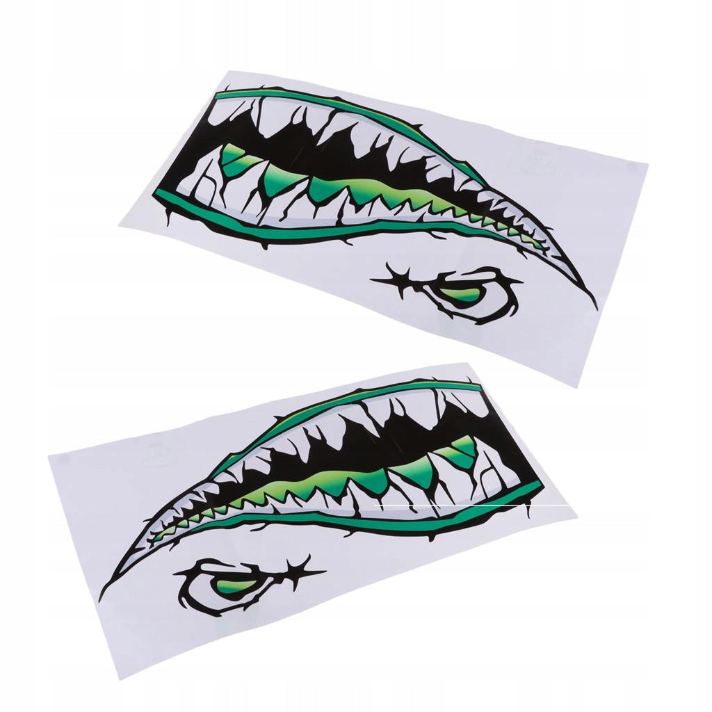 2 Pieces Waterproof Mouth sticker for decals for Kayak Canoe Fishing Green Weight 38 kg