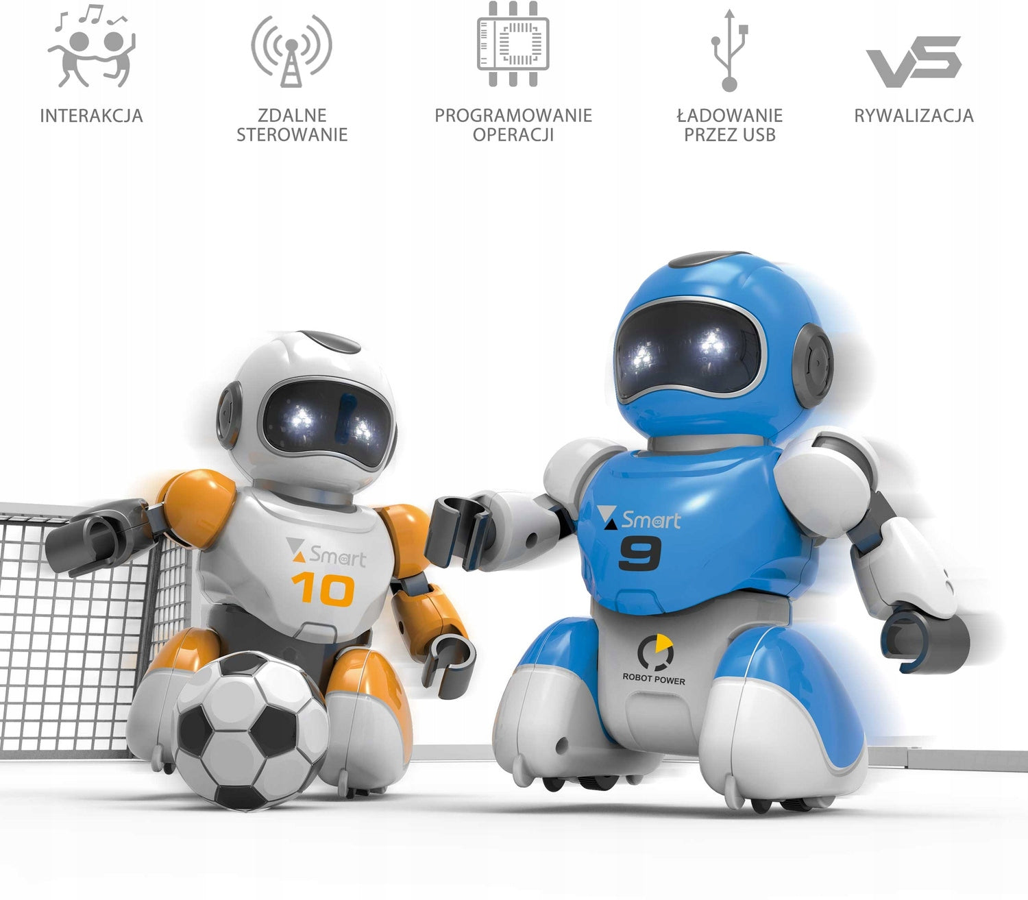 2 REMOTE CONTROLLED ROBOT PLAYING BALL WALKING PILOT KNABO FOOTBALL Manufacturer code 04825