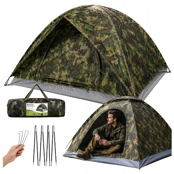2 SEATER HIKING TENT WITH TROPICS 3000mm CAMPING WATERPROOF CAMO