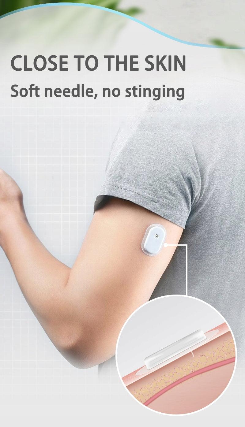 2 Sensor Continuous Glucose Monitoring System 32Day Sensor Bluetooth CGM Medical device no