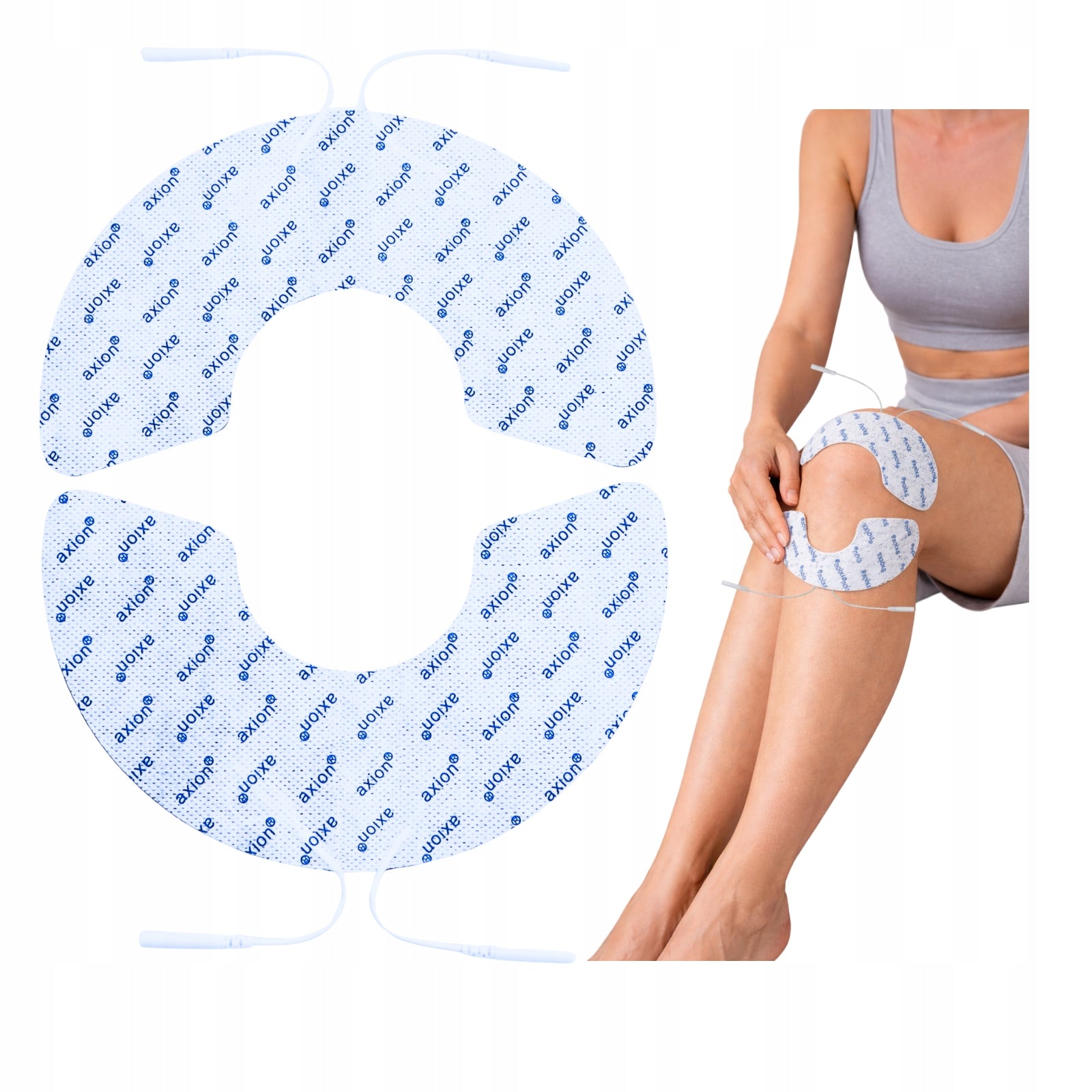 2 TENS gel electrodes for knee pain for electrostimulator pin 2mm axion Packaging status original