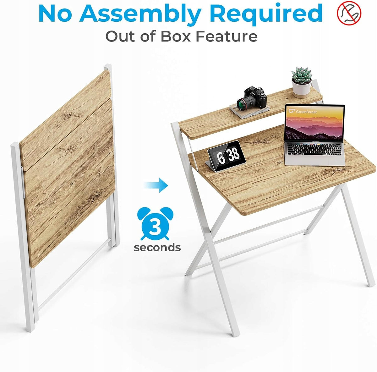 2 TIER SMALL FOLDING DESK WITH SHELF EAN (GTIN) 099572359234