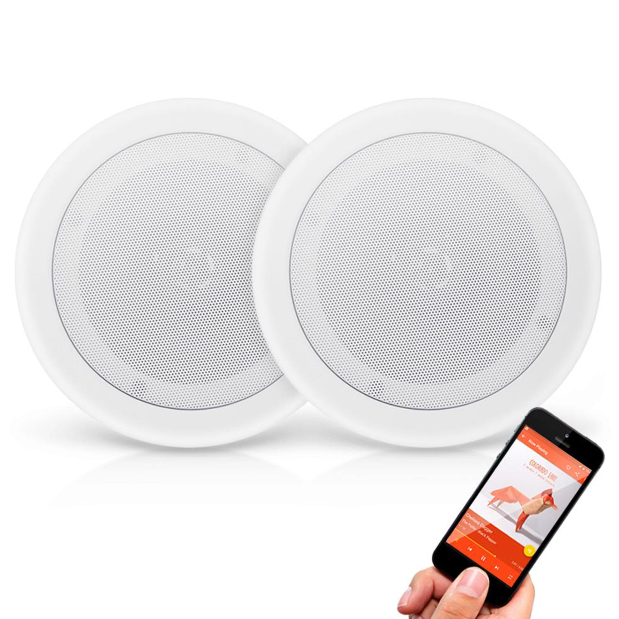 2-WAY WALL CEILING SPEAKERS 250 WATT WHITE PYLE 8 INCH PDICBT852RD