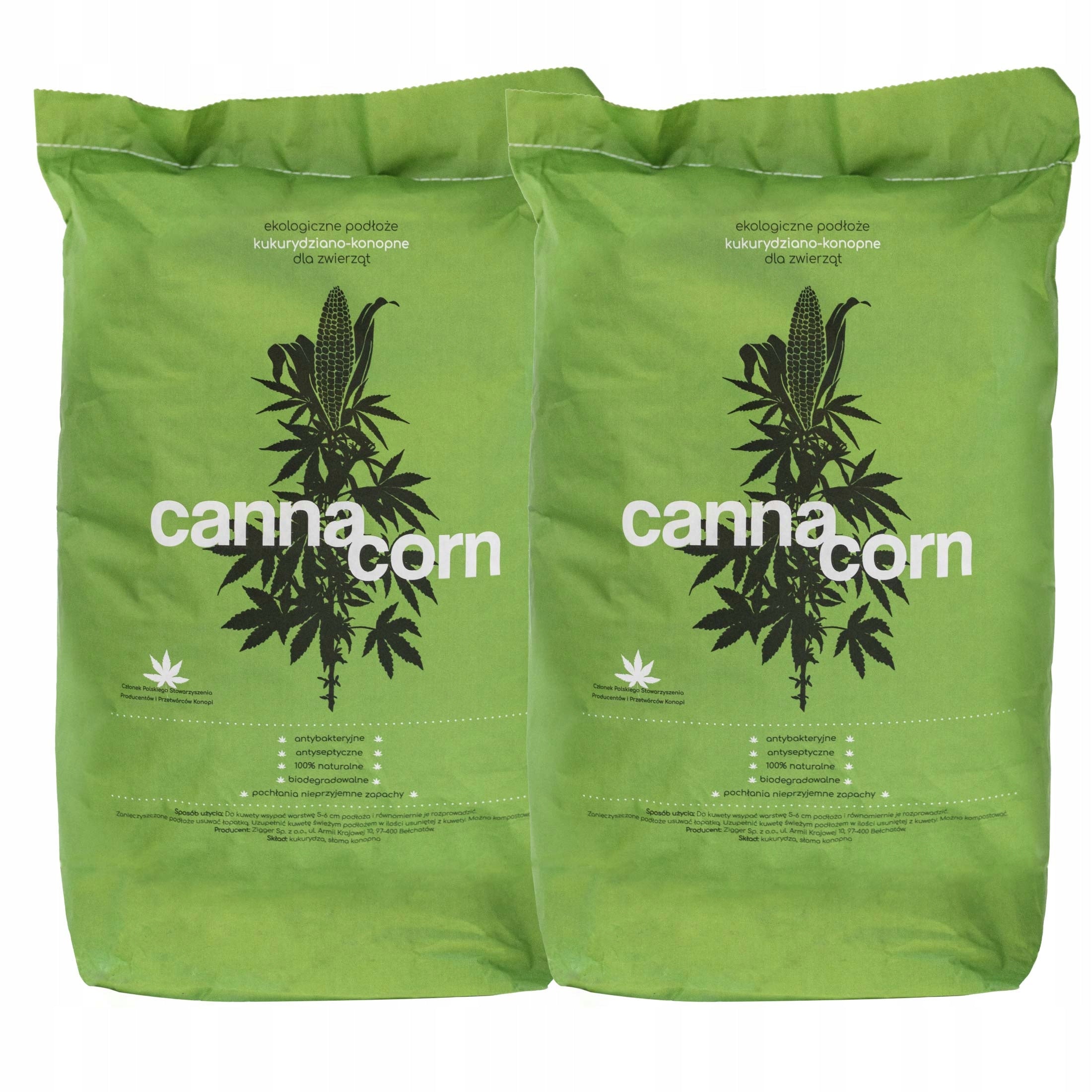 2 X CAT LITTER CORN HEMP CANNACORN COARSE 7L
