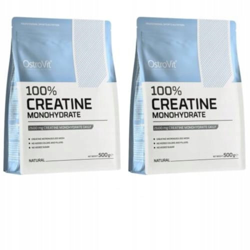 2 X OSTROVIT 100% CREATINE MONOHYDRATE 500 g, PURE CREATINE, SM.NATURAL
