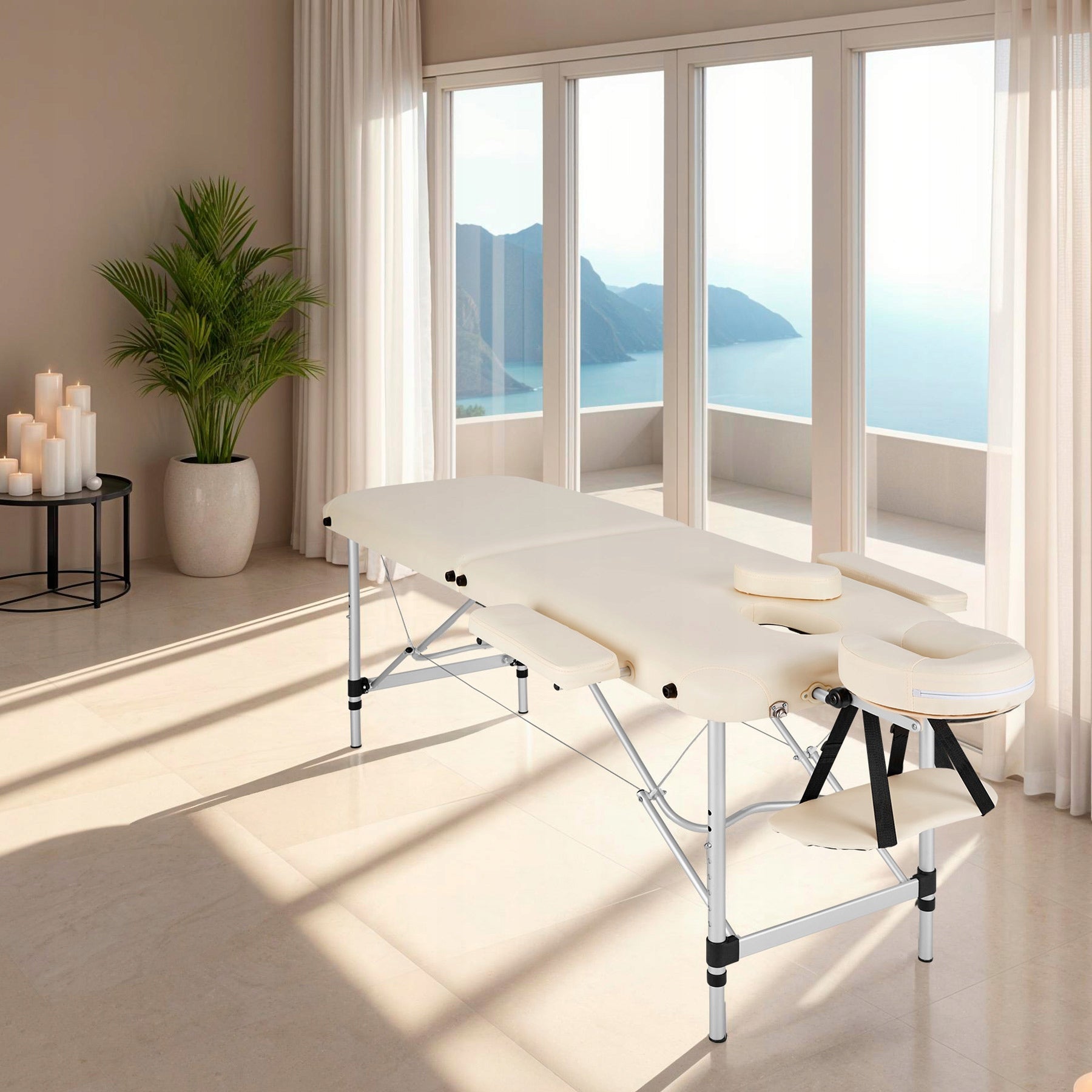 2-Zone Massage Bed with Rollers Brand TecTake