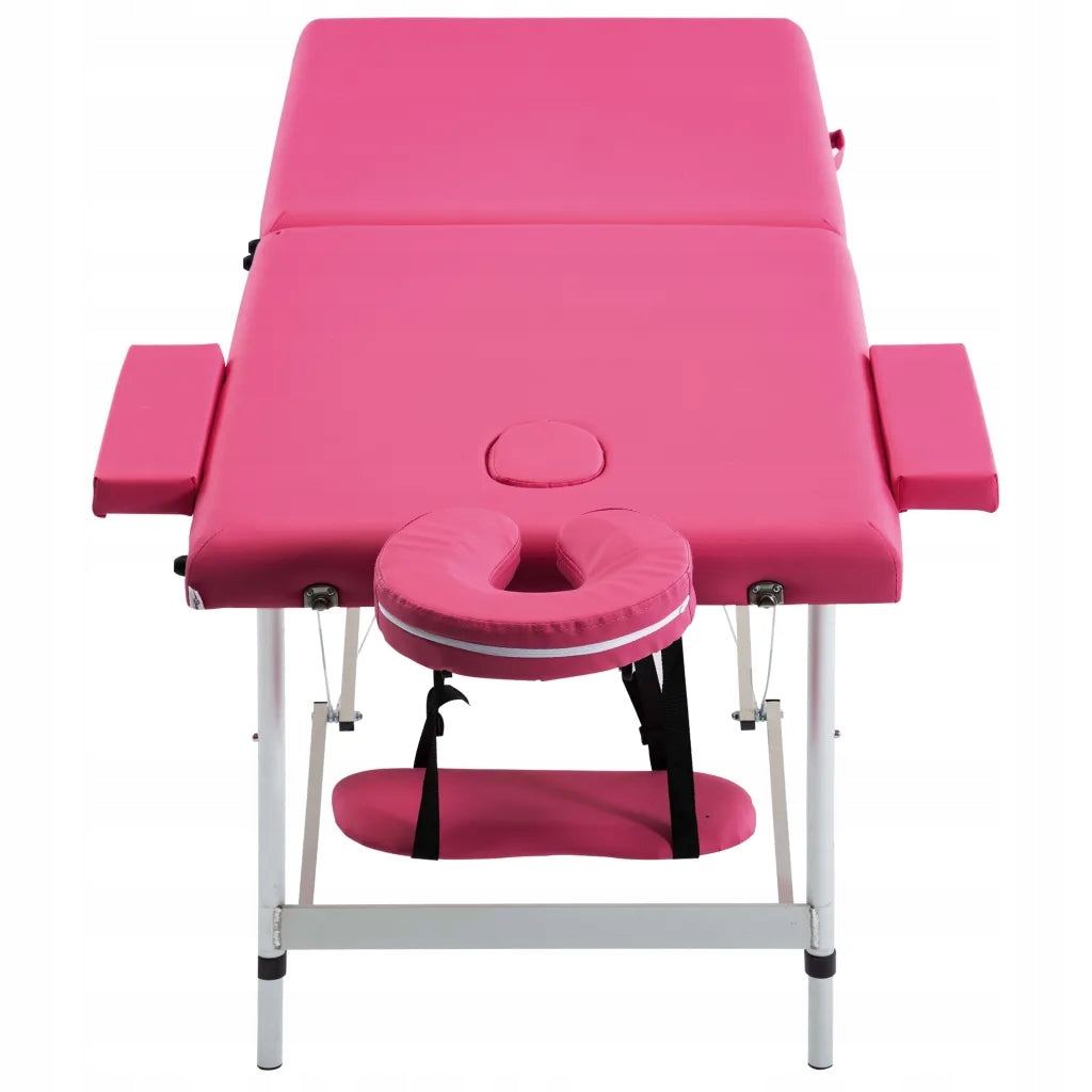 2-Zone Massage Table, Folding, Pink Color pink