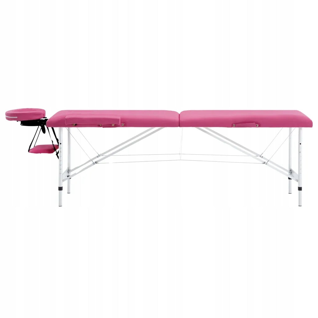 2-Zone Massage Table, Pink, Aluminum Frame, Foam, Adjustable Brand no brand