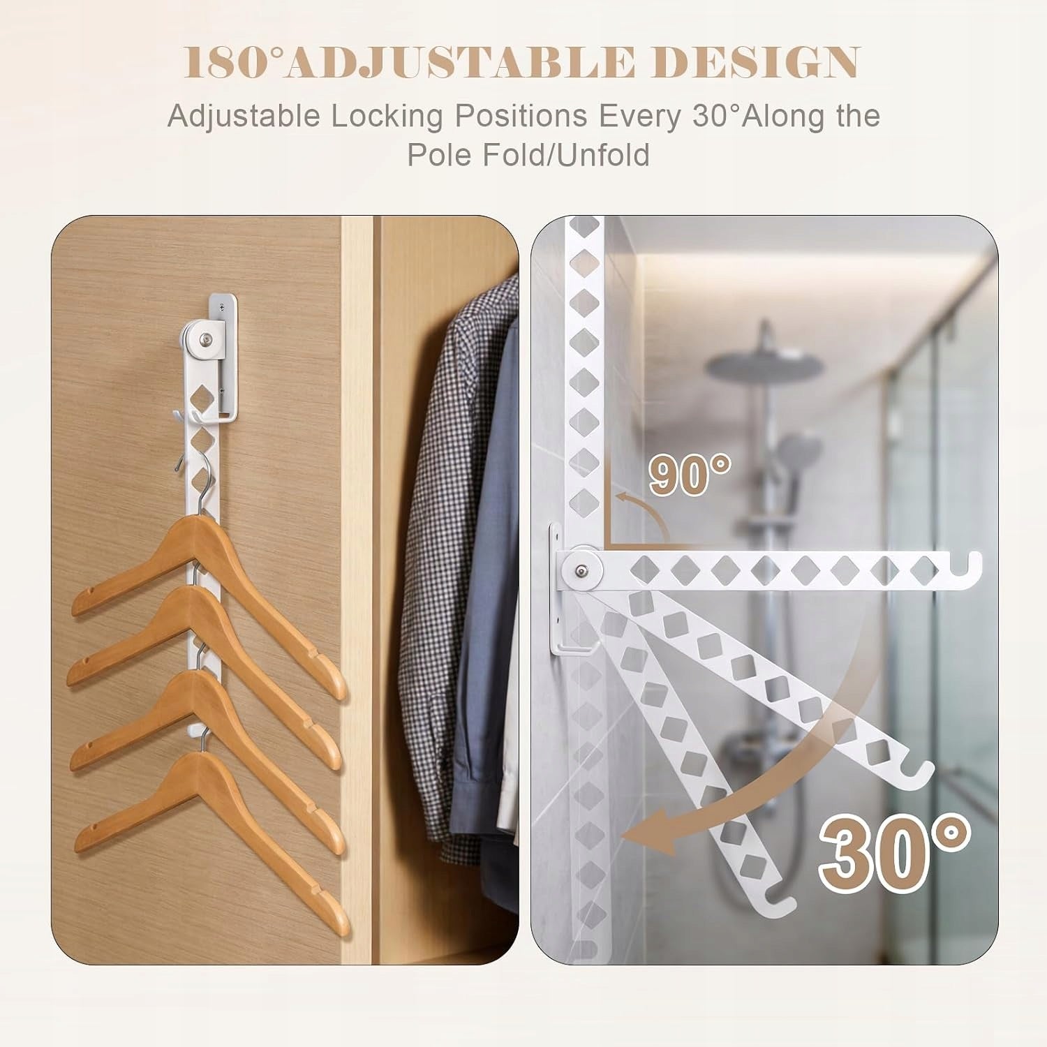 2 folding clothes hangers, load capacity 20 kg, clothes hanger, folding Brand no brand