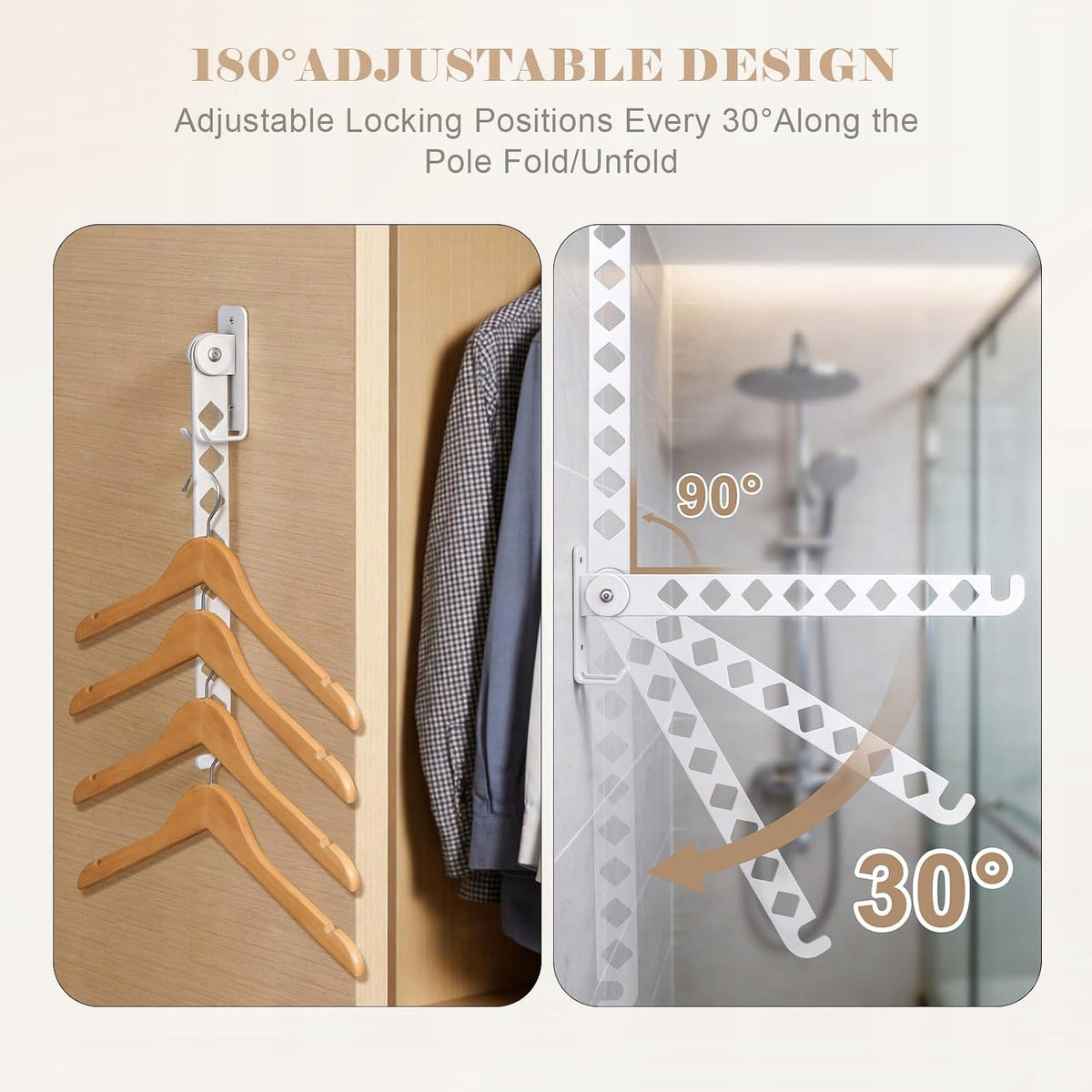 2 folding clothes hangers, load capacity 20 kg, clothes hanger, folding Brand no brand