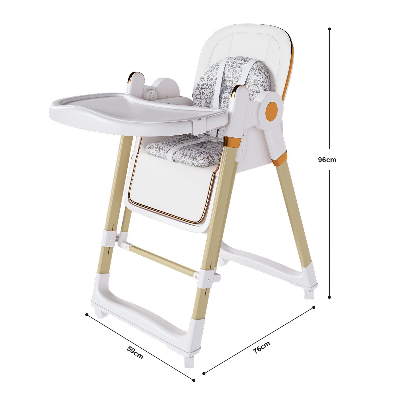 2-in-1 Children's Highchair with Rocking Function White Color white