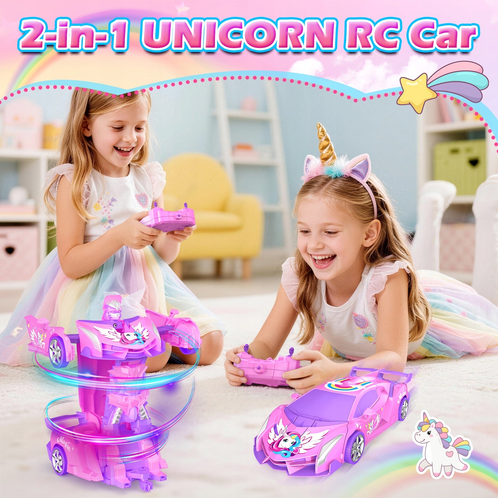 2-in-1 Unicorn Transforming Robot, Remote Controlled Car, 360° Manufacturer code WJ121498AXXPK