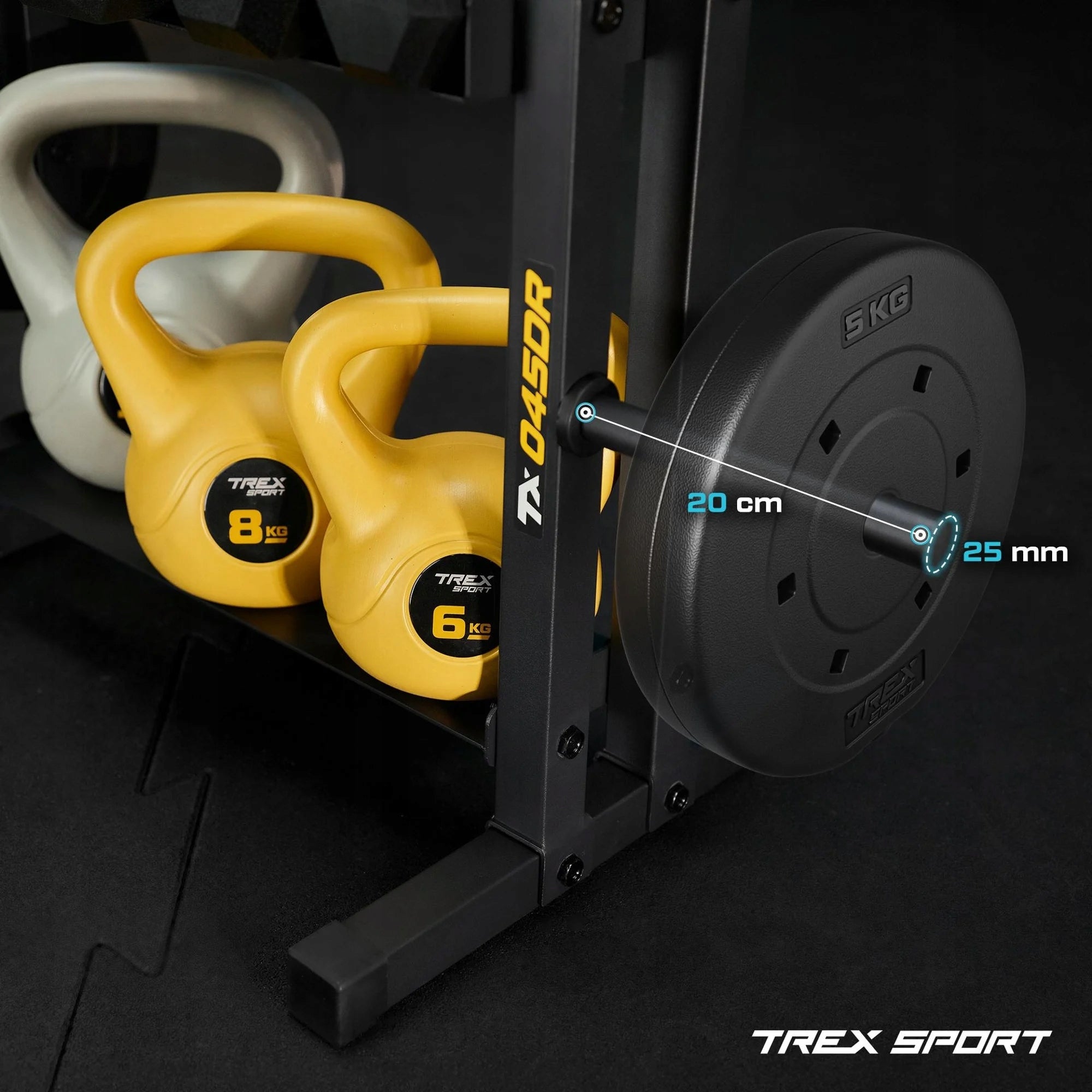 2-level dumbbell rack for heavy duty plates strong 320 kg Trex Sport Brand Trex Sport