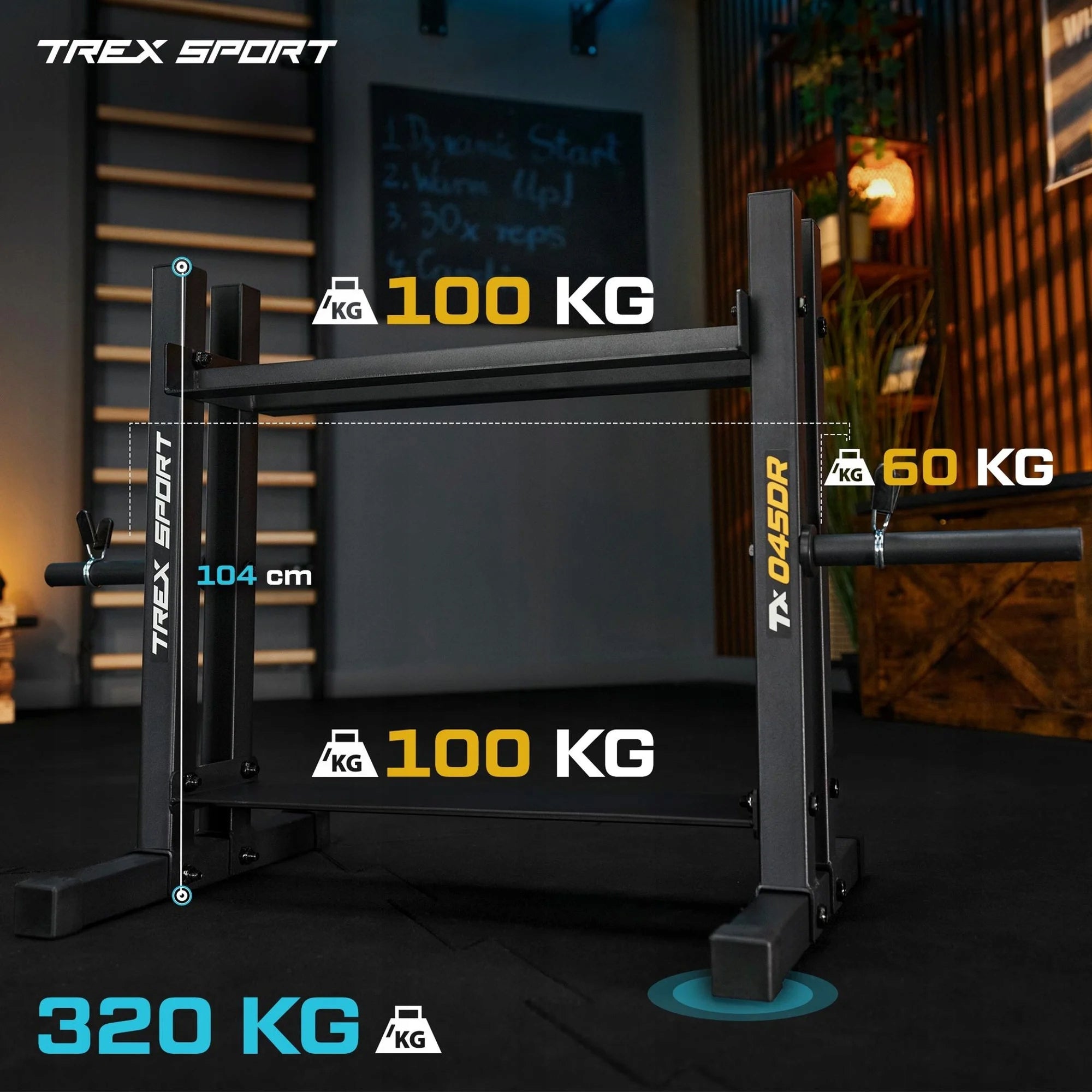 2-level dumbbell rack for heavy duty plates strong 320 kg Trex Sport Packaging status original