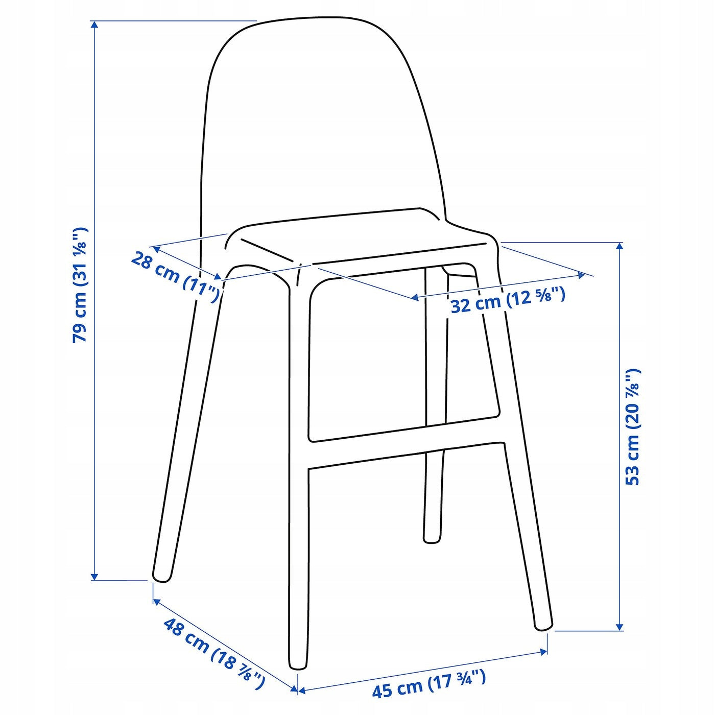 2 pcs Children's chair URBAN white ergonomic 3 years and up Color white