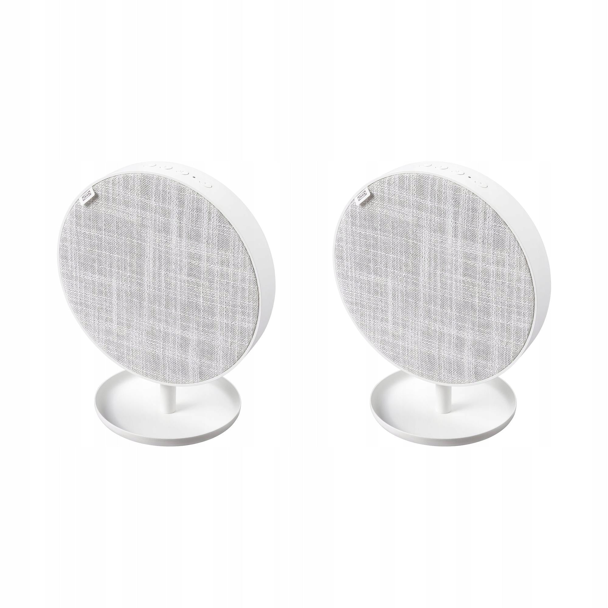 2 pcs Portable Bluetooth Speaker White 19cm Wireless