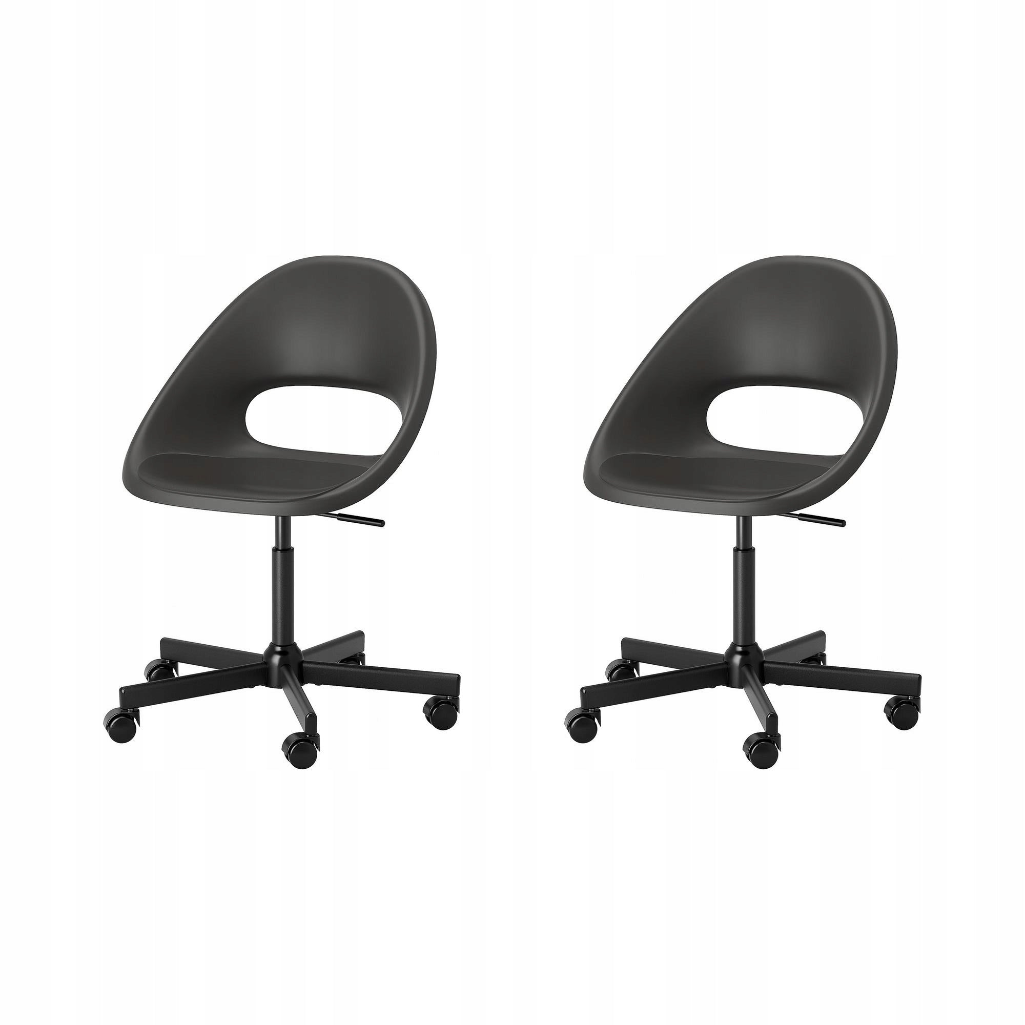2 pcs swivel chair ELDBERGET MALSKAR dark grey black