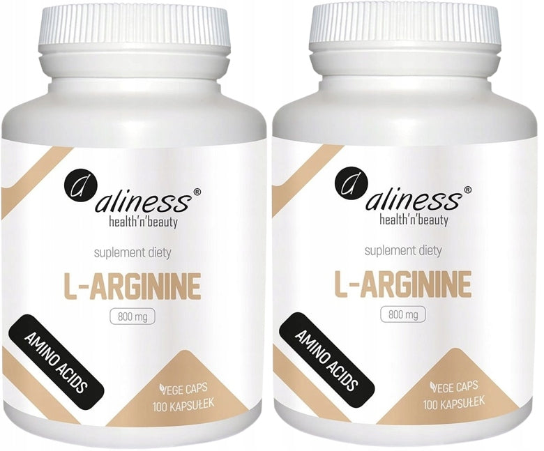 2 pieces L-Arginine 800 mg x 100 Vege caps. Muscle support Libido Aliness