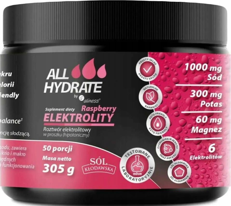 2 x ALLHydrate Electrolytes Raspberry 305 g - Medicaline Expiration date not specified
