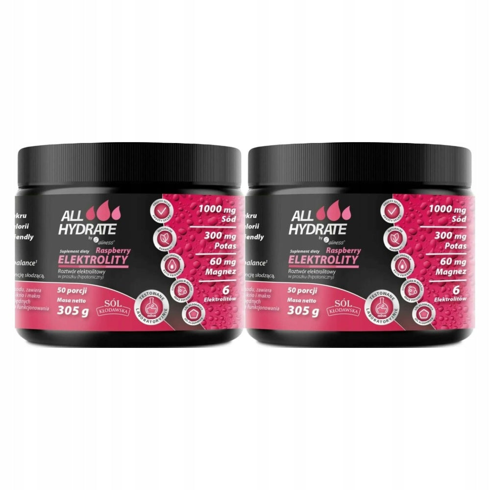 2 x ALLHydrate Electrolytes Raspberry 305 g - Medicaline