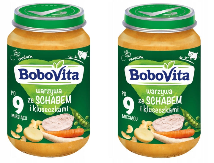 2 x Bobovita 190g Lunch Vegetables Pork Loin 9m+