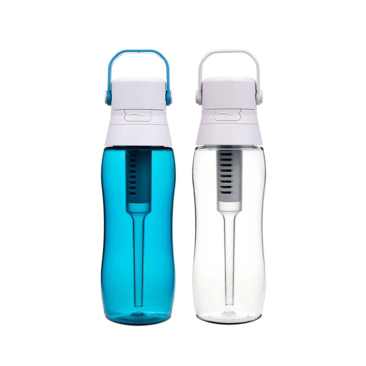 2 x Filter bottle Tritan 500ml - White, Ocean Blue