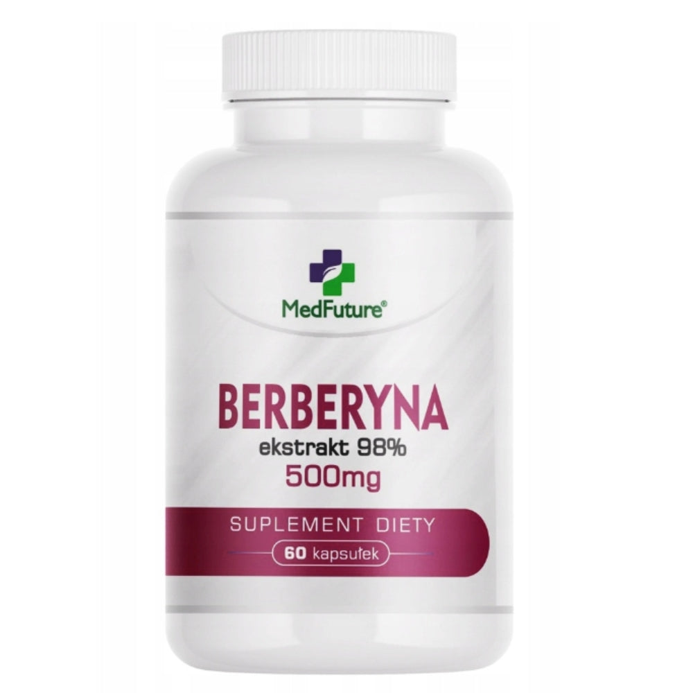 2 x MEDFUTURE BERBERINE EXTRACT 98% 500MG 60CAPS CIRCULATORY SYSTEM METABOLISM Expiration date at least six months from the date of purchase