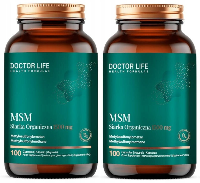 2 x MSM Organic Sulfur 1400mg 100 capsules, Doctor Life