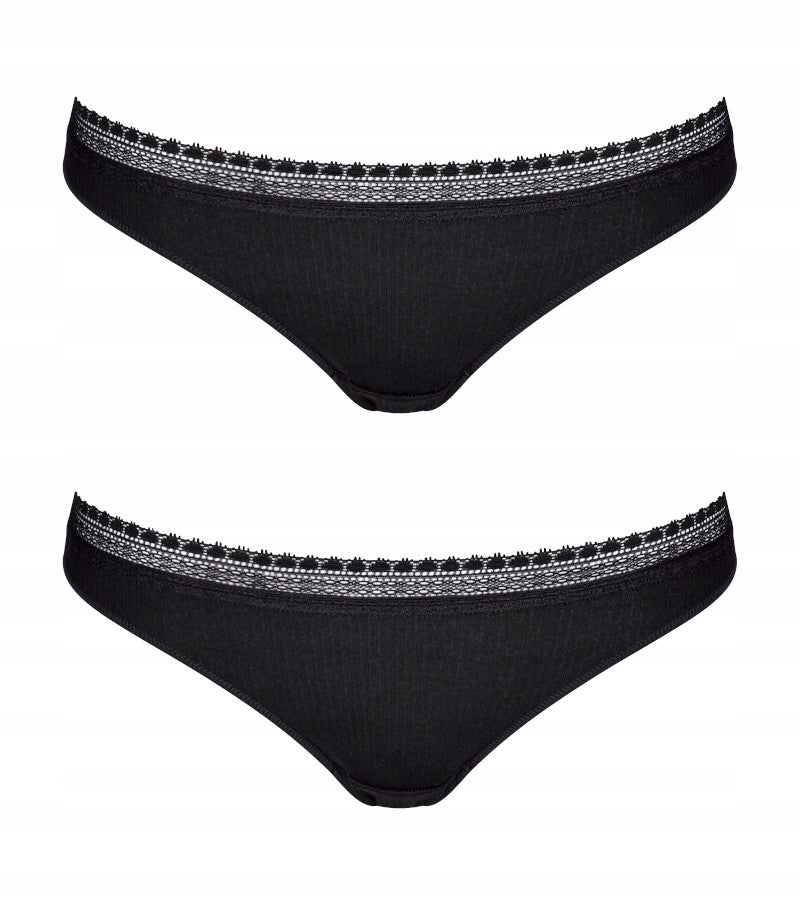 Slip für Damen Sloggi Go Ribbed Brazil C2P 7613141016149, schwarz