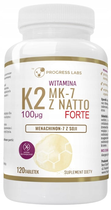 2 x Progress Labs Vitamin K2 MK-7 100µg 120 tabl. Blood pressure Medical device no