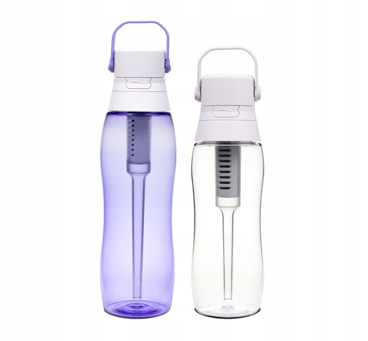2 x Tritan Filter Bottle - White 500ml, Lavender 750ml