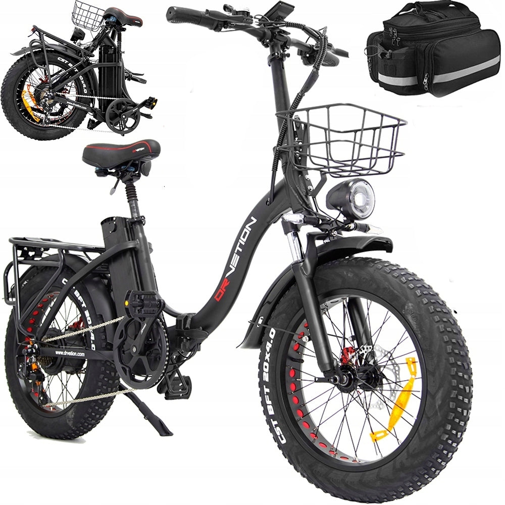 20"Thick tyre Electric vehicles DRVETION CT20 1000W 48V 20AH 45KM/H+Bag