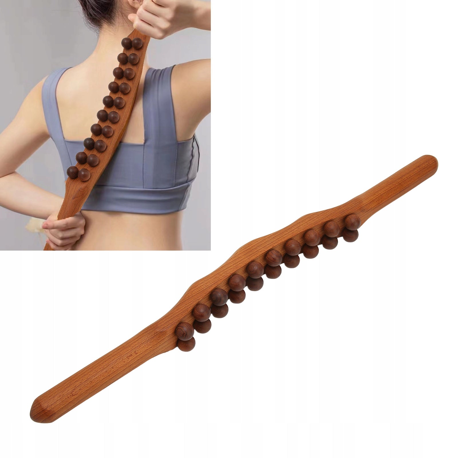 20 beads wooden stick for whole massage