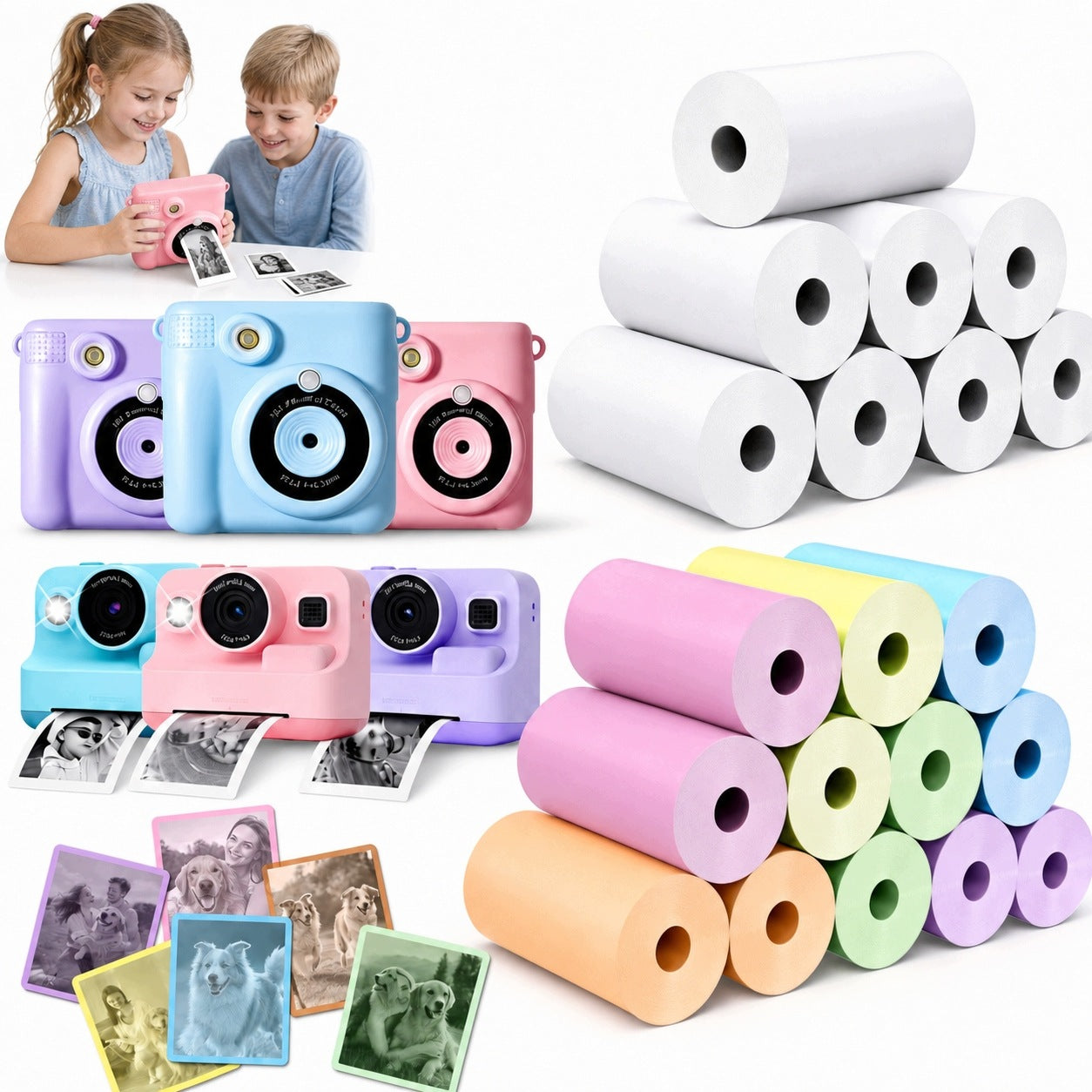 20 rolls of thermal paper, fast printing for instant camera