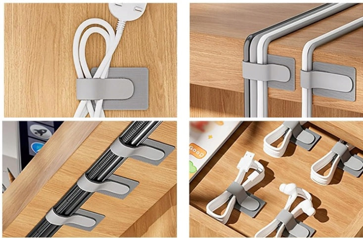 20 x HANDLE ORGANIZER VELCRO TAPE CLIP HANGER FOR ORNAMENT WIRE CABLES Packaging status original