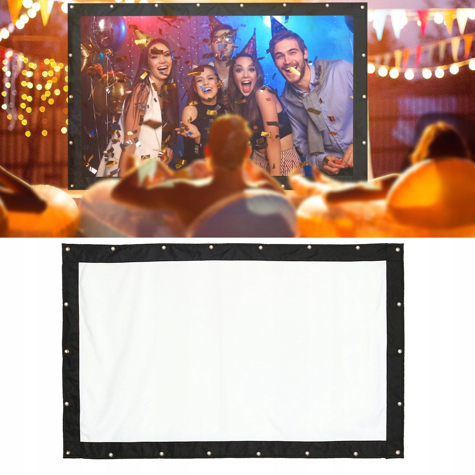 200" 443X249CM PROJECTION SCREEN FOR 16:9 CEILING WALL PROJECTOR Packaging status original