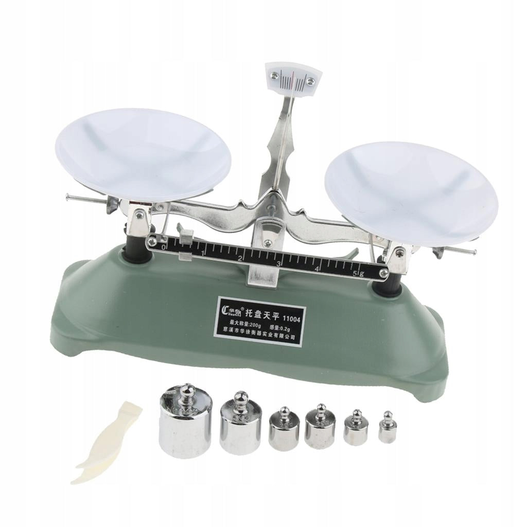 200 Gram Table Balance Scale with 5g, 10g, 20g, 50g,100g Weights School