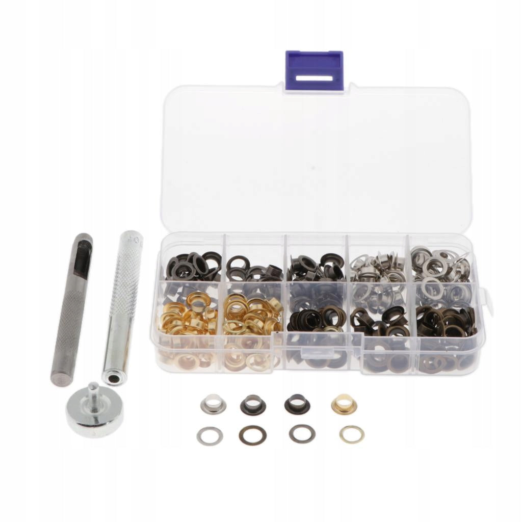 200 Sets Brass Eyelets with Washers Includes Install Tool And Storage Case