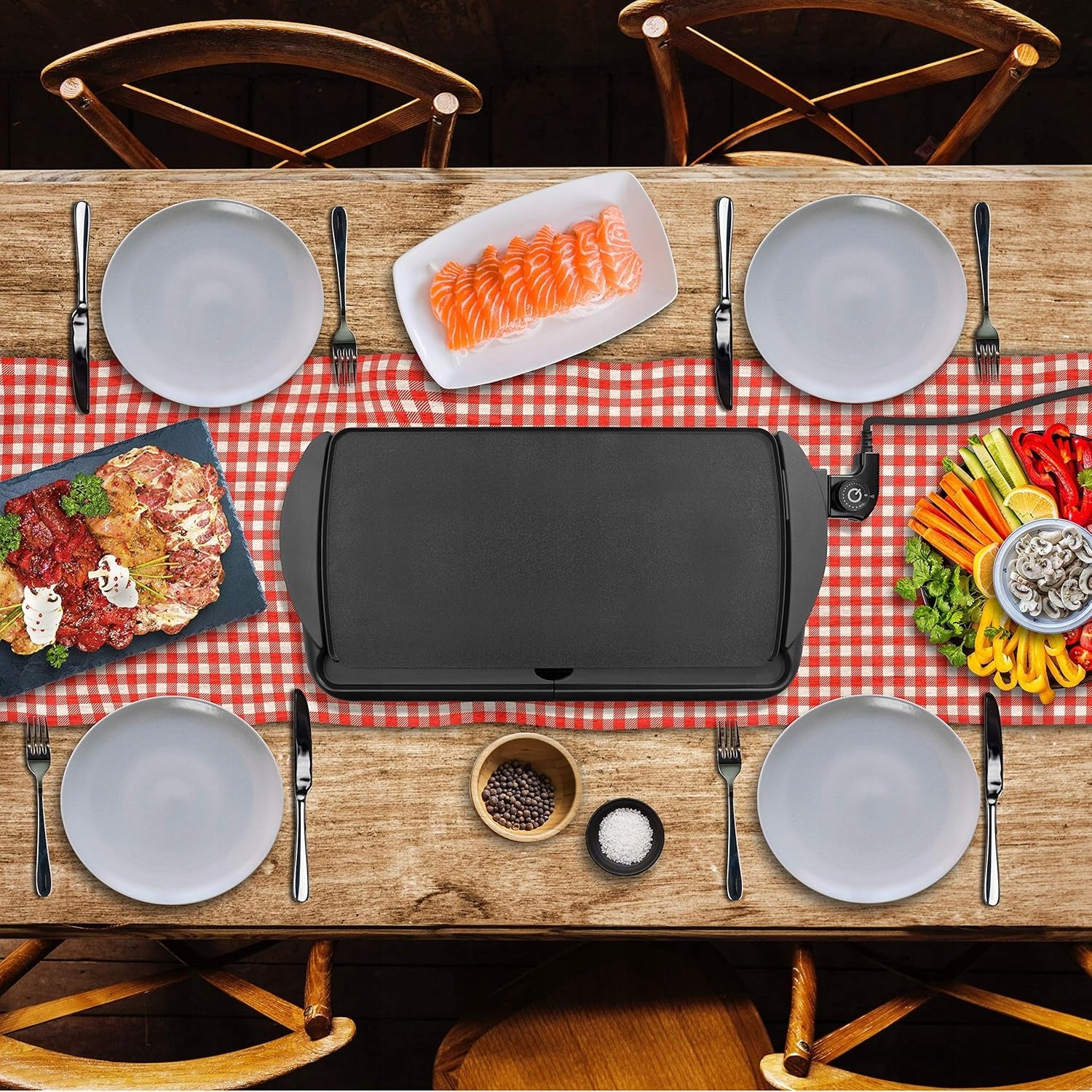 2000W Electric Grill, Nonstick Coating, Removable Tray Power rating 1200 W
