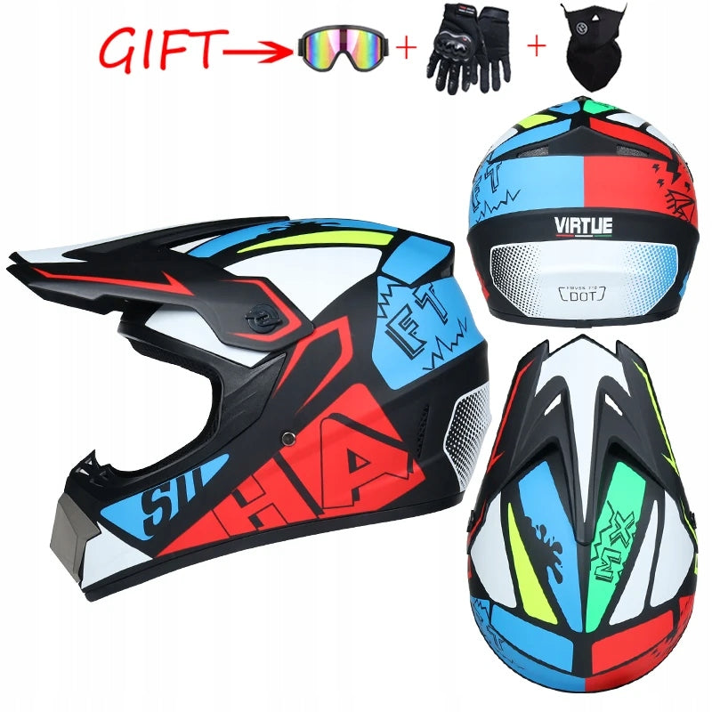 2025 NEW CROSS HELMET CHILDREN ENDURO QUAD +GLOVES+GOGLES, M Manufacturer no brand