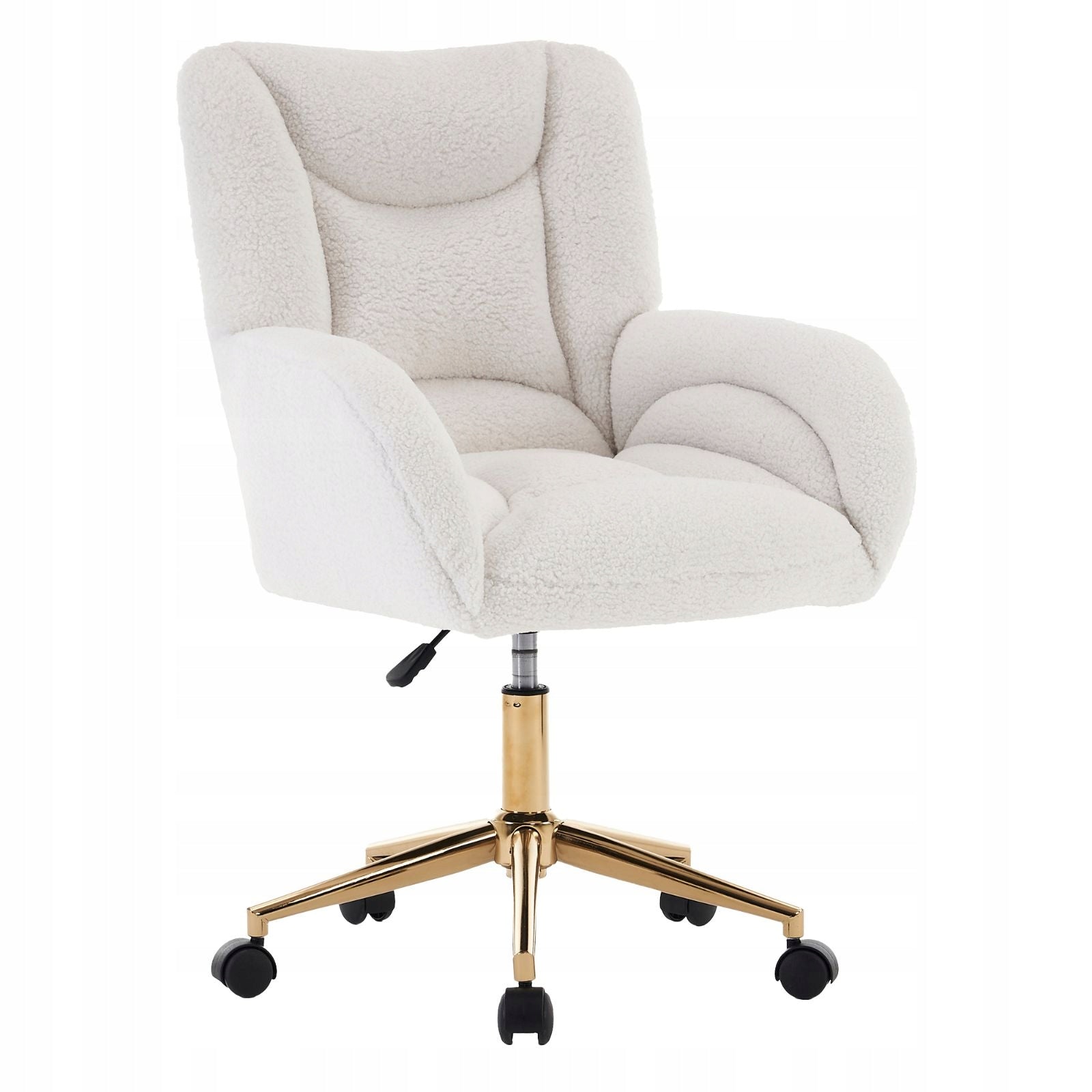 2026 2026 Swivel chair 64x62x92 cm fabric Teddy golden legs white 005