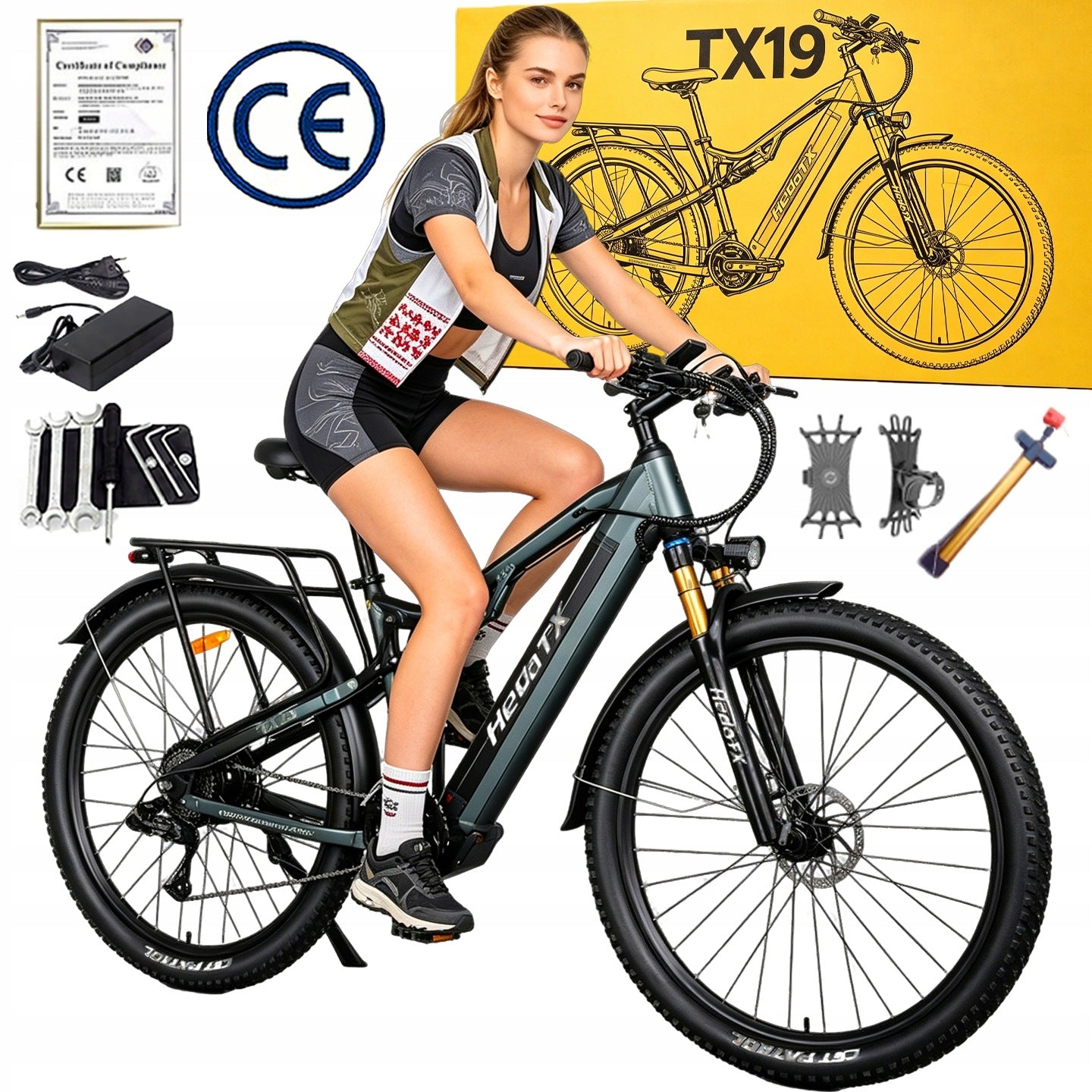 2026 HedaTX TX19 29"Electric Vehicles 1000W 19.2Ah 45KM/H 27-s Offroad MTB Packaging status original