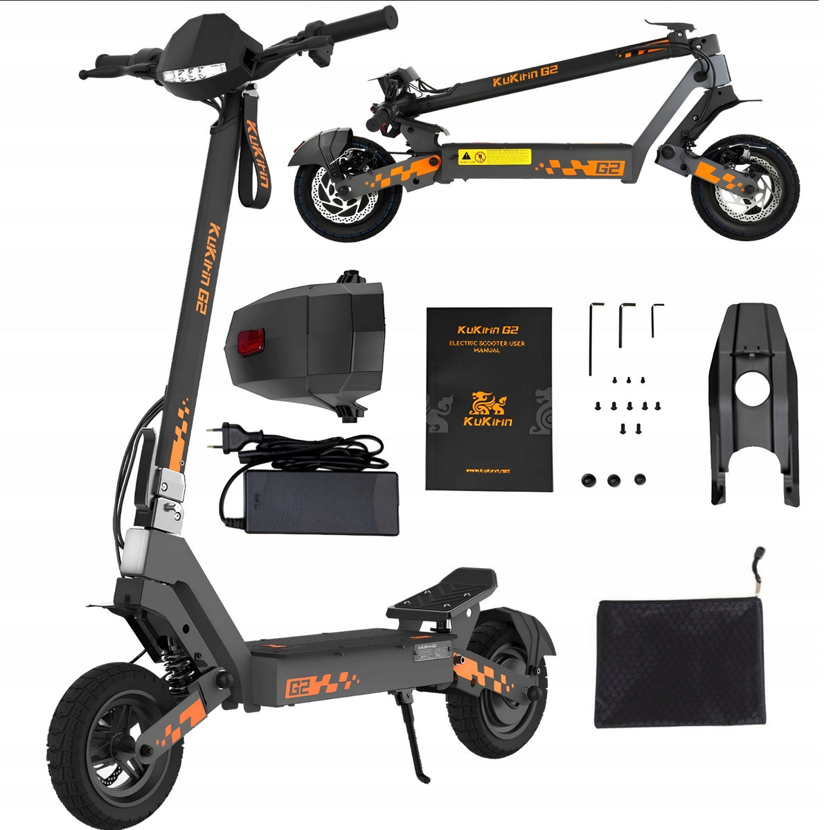 2026 KuKirin G2 Folding Electric Vehicle 1200W 48V 15Ah 45KM/H 55KM PL