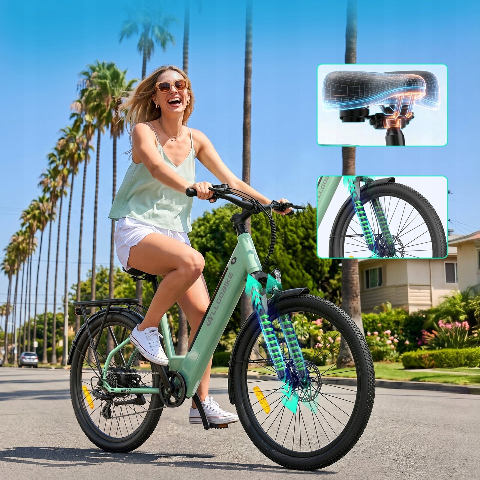 2026 NEW Women's/Men's E-Bike 250W 36V15AH 100km e-bike 27.5" PL Manufacturer code ALLGOBIKE AM27