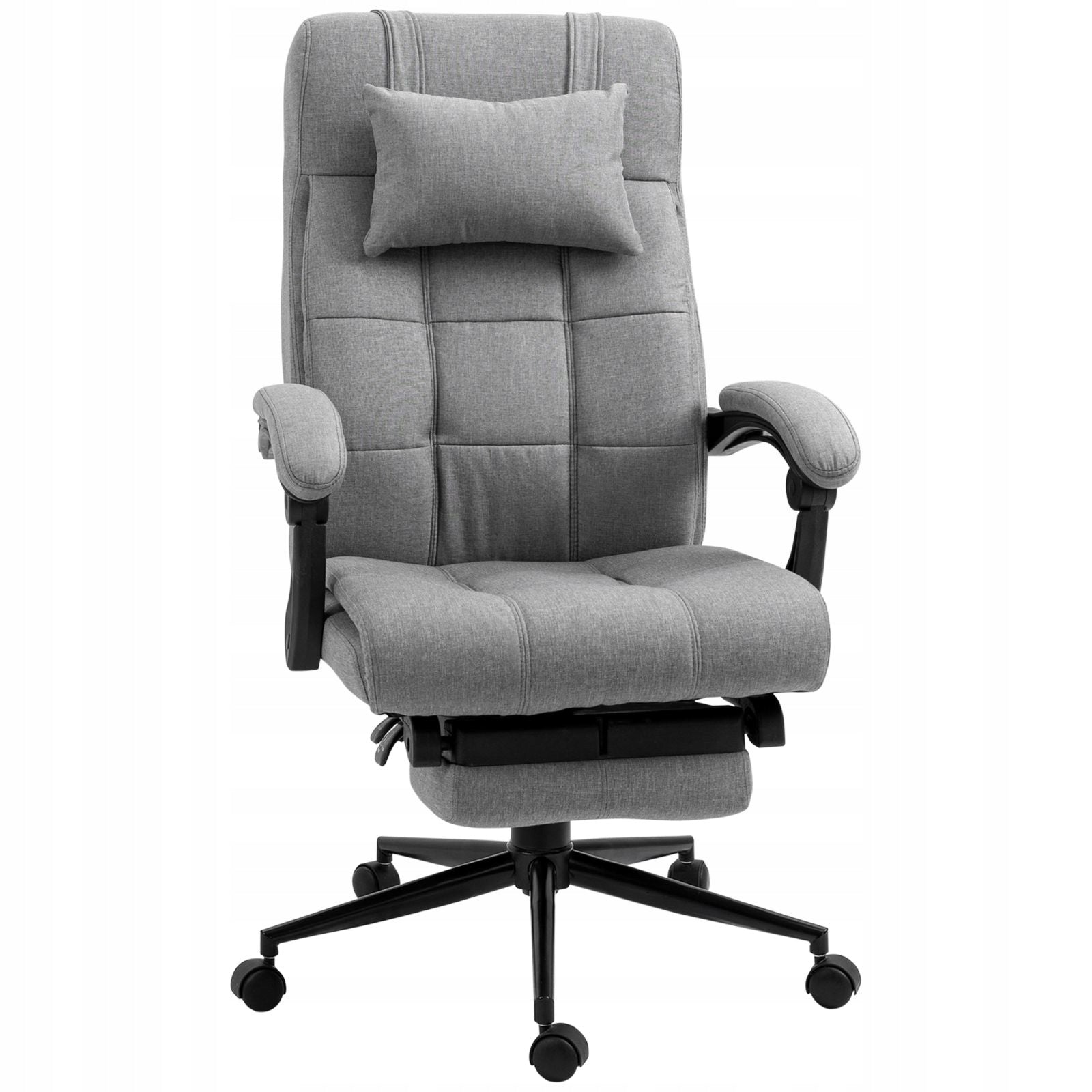 2026 Office chair 66x70cm ergonomic with footrest light grey