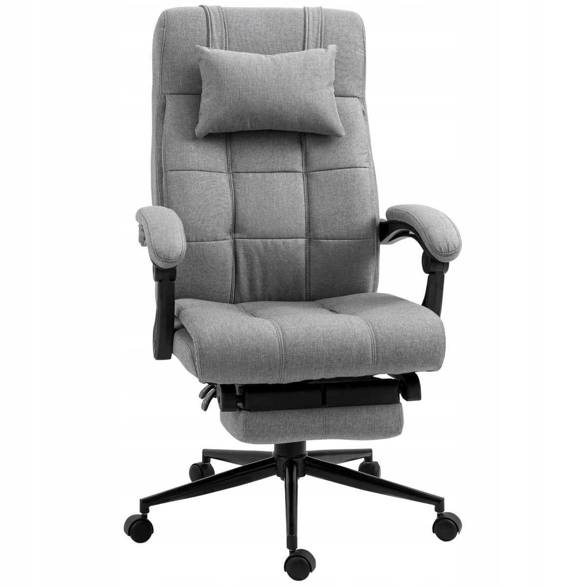 2026 Office chair 66x70cm ergonomic with footrest light grey