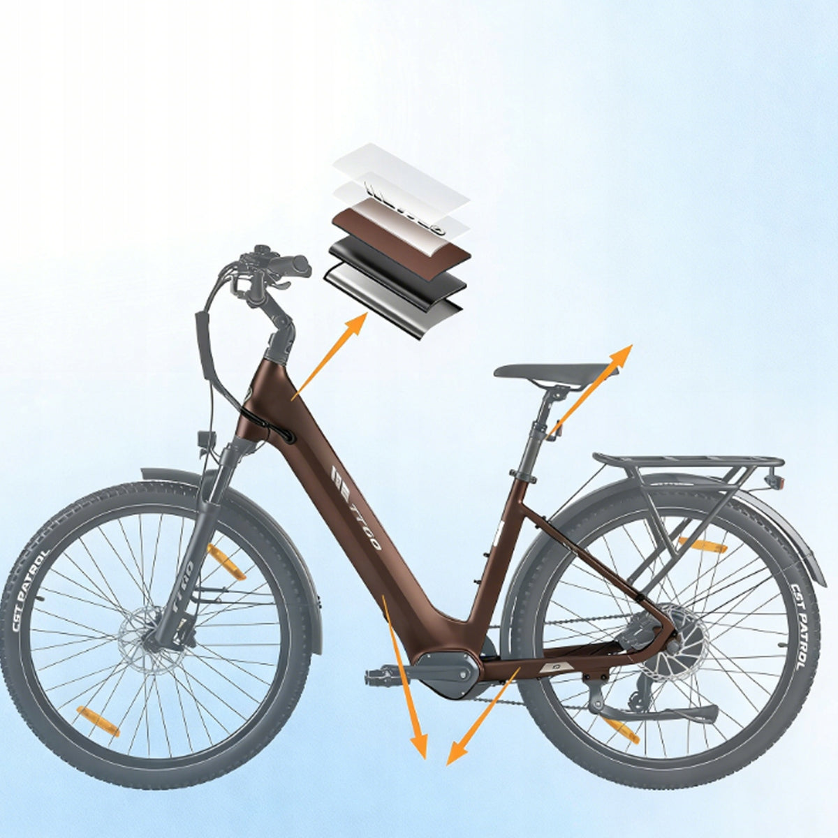 2026 TTGO Z3 27,5" City electric bike 250 W 48 V 15Ah 7 gears 120HP Frame size L